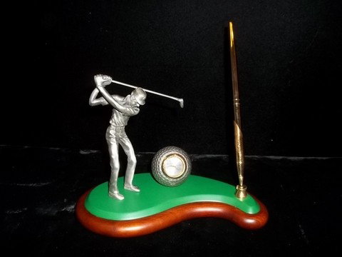Bluestone Golfer Deskclock: bluestone golfer desk clock