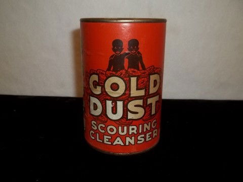 Old Sealed Gold Dust Black Americana: Old sealed gold dust can, black americana, 4-3/4 inch