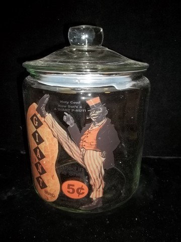 Giant 5 Cent Peanut Jar: Nice 10 inch Giant 5 cent peanut jar