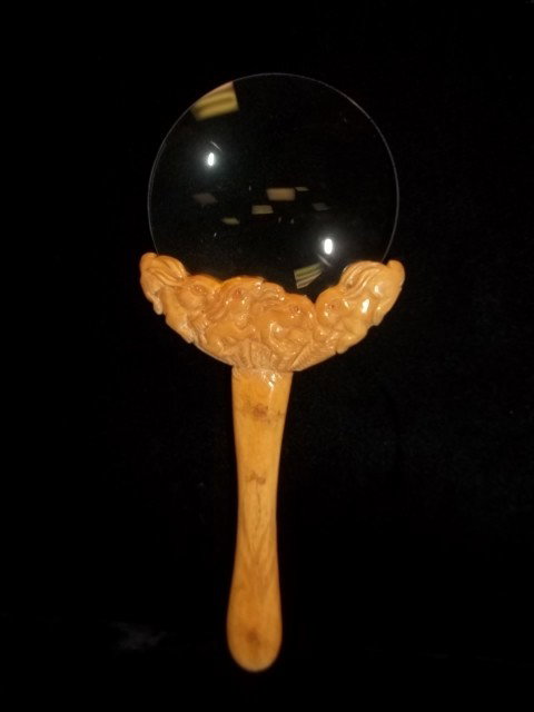 Gorgeous Carved Rabbit Magnifying Glass: Gorgeous carved rabbit handle magnifying glass 7 inch