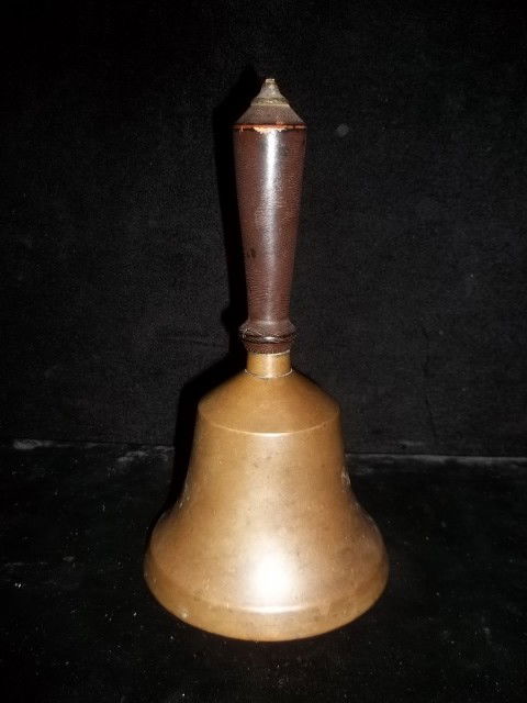 Lyon County Brass School Bell Old: old lyon county brass school bell 9 inch