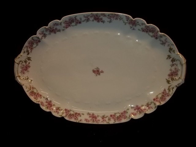 Haviland Limoges Hand Painted Platter: Haviland limoges hand painted platter 19 inch slightly worn gold paint at the ends