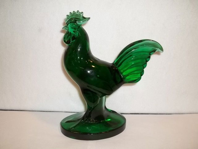 Emerald Fenton Rooster: Nice 8.5 inch emerald fenton rooster
