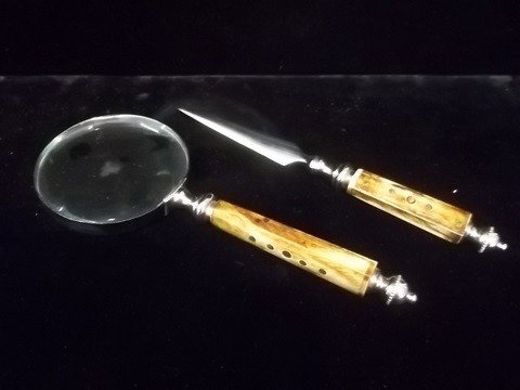 Magnifying Glass Letter Opener Set: nice magnifying glass and letter opener set