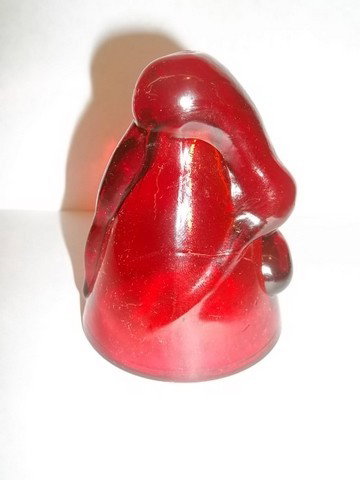 Ruby Red Bottoms Up Shot Glass: Ruby Red bottoms up shot glass