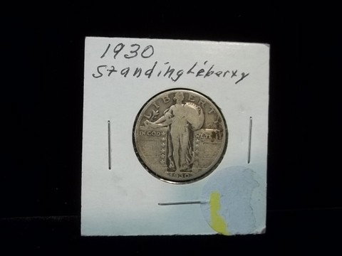 1930 Silver US Standing Liberty Quarter: 1930 Silver US standing liberty quarter