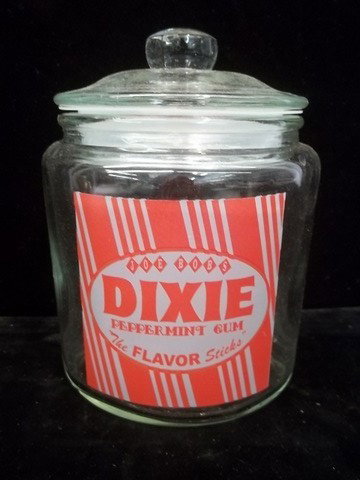 Joe Bobs Peppermint Gum Dixie Jar: Joe Bobs Dixie Peppermint Gum jar 6 inch