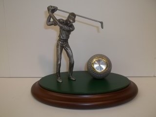 7" Bluestone Golfers Desk Clock: 7" Bluestone Golfers Desk Clock