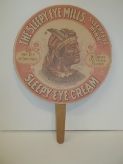 12: Old Sleepy Eye Indian Fan: 12: Old Sleepy Eye Indian Fan