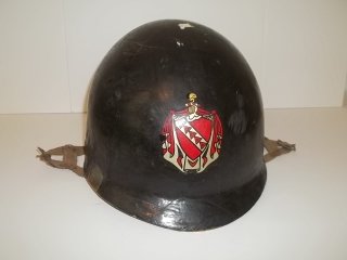 Old Rare WWII Military Helmet Inland Liner: Old Rare WWII Military Helmet Inland Liner, appears to have been painted not sure if it was painted by the soldier or thereafter.