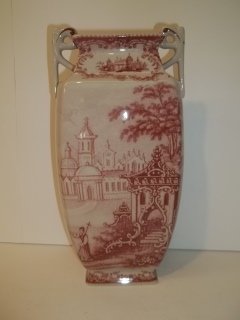 10.5" Transferware Vase: 10.5" Transferware Vase