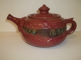 Signed Pottery Teapot Hand Painted: Nice 10 inch signed danny pottery teapot, hand painted, very nice
