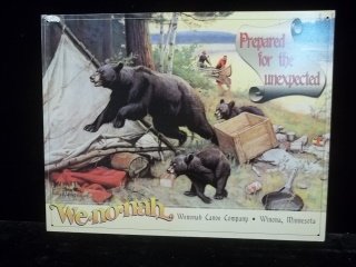 Wenonah Canoe Co Bear Sign: metal 12 x 16