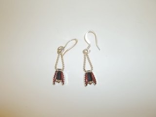 Navajo Native American Silver Coral Earings: Gerald Beast Signed Navajo native american sterling silver needle coral earings