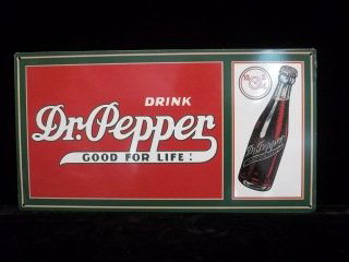 Dr Pepper Metal Sign: 8.5 x 16 inch