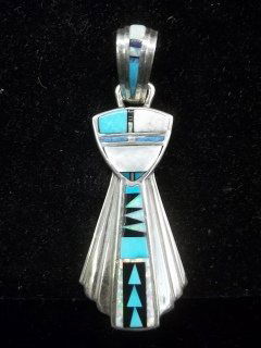 Robert Kelly Navajo Silver Turquiose Pendant: Robert Kelly Navajo handmade sterling Silver Turquiose Pendant