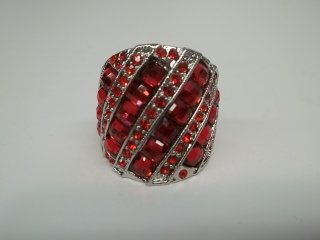 Ruby Red Rhinestone Ring