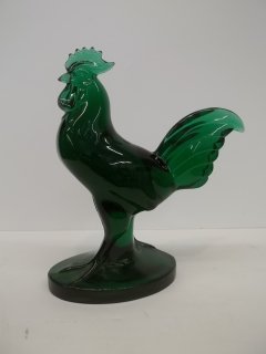 Emerald Green Fenton Rooster: 9 inch