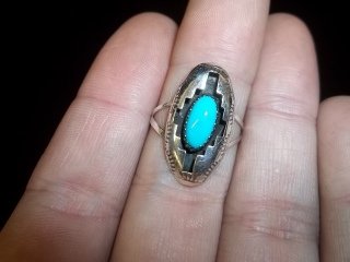 Felix Perry Navajo Sterling Ring: with turquiose size 7