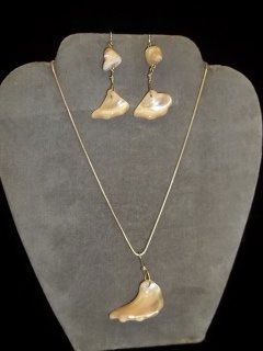 Gorgeous Sterling Silver & Abalone Necklace Earing: gorgeous sterling silver set with great polished abalone