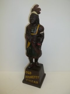 13" Cast Iron Old Honesty Cigar Indian Bank: Modern piece