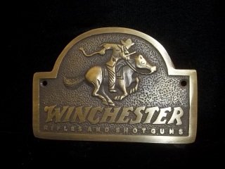 4.5" Brass Winchester Rifles Door Plate: modern
