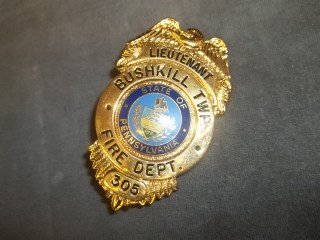 Auth Pennsylvania Fire Dept Badge: lieutenant badge