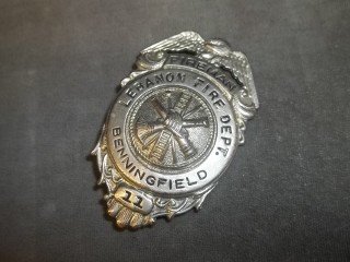 Auth Lebanon Benningfield Fire Dept Badge