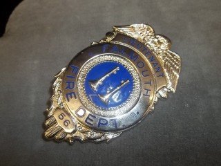 Auth Falmouth Fire Dept Badge lieutenant