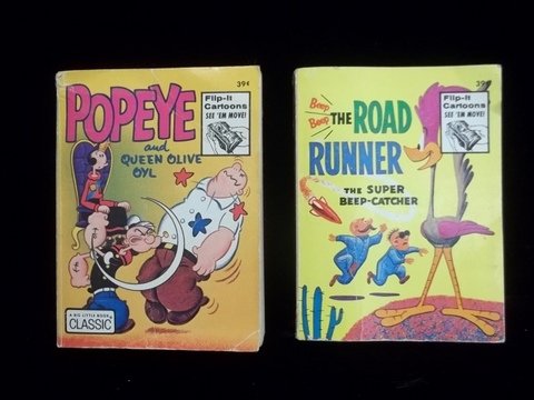 1973 Big Little Books Popeye, Road Runner: These vintage Big Little Books are in excellent condition with all pages accounted for - books are nice and square and tight with no soiling.