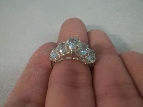 Sterling Stacked Aquamarine Ring: Sterling Stacked Aquamarine Ring