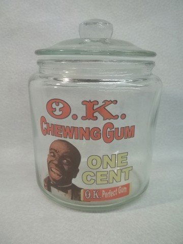 OK Chewing Gum Candy Jar: 6 inch modern