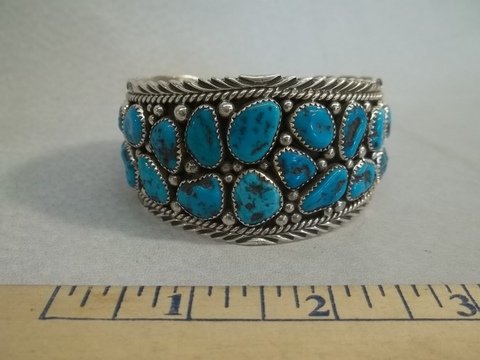 Marie Thompson Navajo Sterling Turq Bracelet