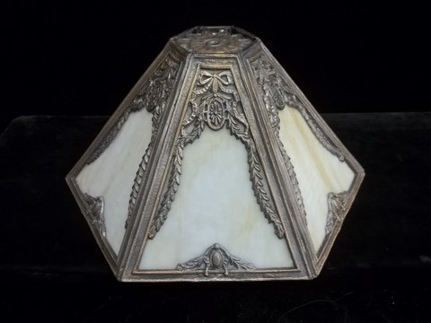 Stained Glass Lampshade Signed PH: 13 inch in nice condition