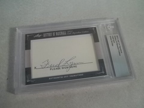 Fred Lynn Red Sox Cut Autograph Card: 9 time all star from the boston red sox