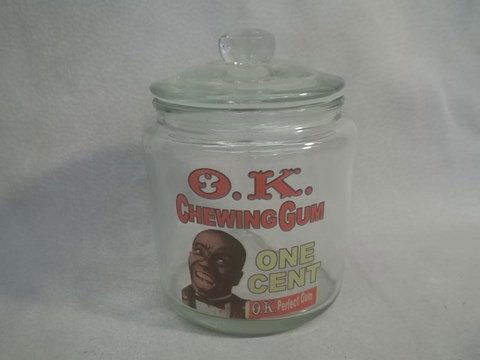 OK Chewing Gum Candy Jar 6 Inch: modern