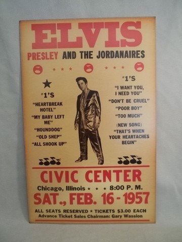 Elvis In Concert Sign: modern 22 x 14