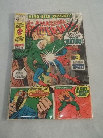 1960's The Amazing Spiderman #7 King Size Comic: featuring vulture, chameleon, a guy named joe