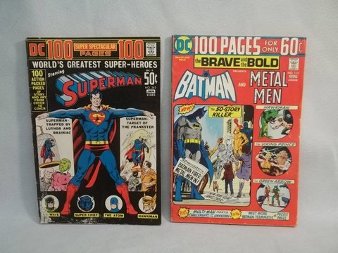 2 1970's 100-Page Special Batman Superman Comics: early 70s, vintage brave and bold with batman no 113, and the superman special 100 page giant