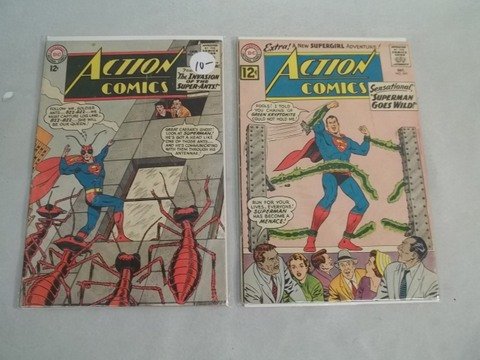 2 1960's Action Comics Superman Comic Books