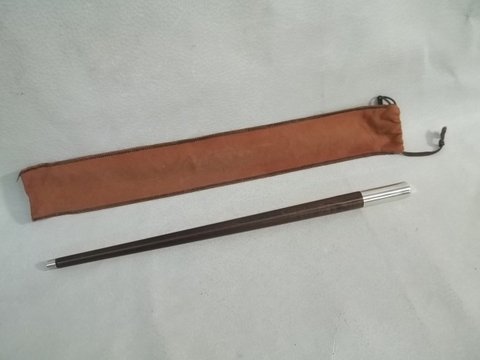 Rare Rosewood Sterling Silver Jogging Dog Stick: Gorgeous, Old Rosewood Sterling Silver Reed & Barton Jogging Stick made for the upper Echelon Jogger to ward off animals on their jog. Both ends are capped in sterling silver, one end states "Run For 