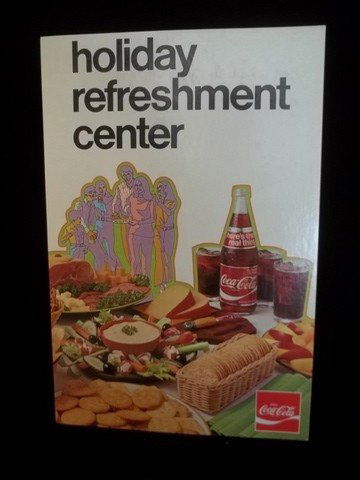 Mint Coca-Cola Party Sign 23X15 NOS 1971: NOS - New Old Stock great free standing carboard sign with easel in back that is unused, sign came out mint of the original shipping box (postage mark on shipping box dated 1971) - nice crisp 1970s co