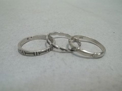 3 Sterling Silver Rings: these are all approximately in the size 8 to 8 1/2 range, maybe up to 9