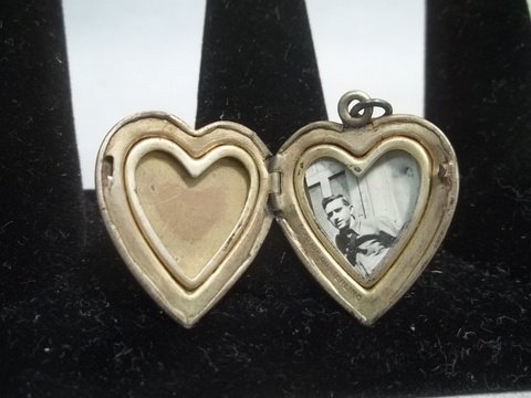 Old 10k Gold over Sterling Silver Military Locket