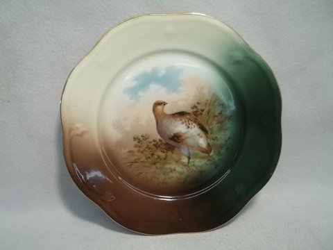 old Hand Painted Game Plate Mignon Bavaria 8 inch