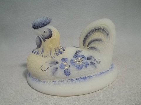 Fenton Hand painted Signed Hen Nest Top 5 inch