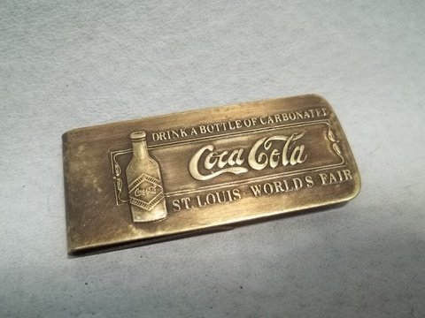 Coca-Cola World Fair Tiffany Studios Money Clip: marked tiffany studios on back