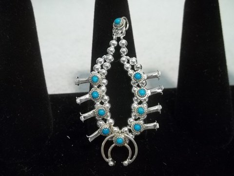 Tim Yazzie Navajo Sterling Squash Blossom Pendant