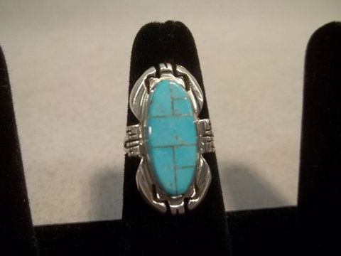 Ray Jack Navajo Sterling Sleeping Beauty Ring: size 6.5