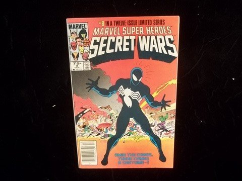 Marvel Secret Wars #8 Black Spiderman Outfit Venom: Origin of alien symbiote which becomes Spiderman's black costume which eventualy becomes Venom Comic in new, like-new condition. Range is Very Fine 8.0 to Near Mint (9.2) or better.